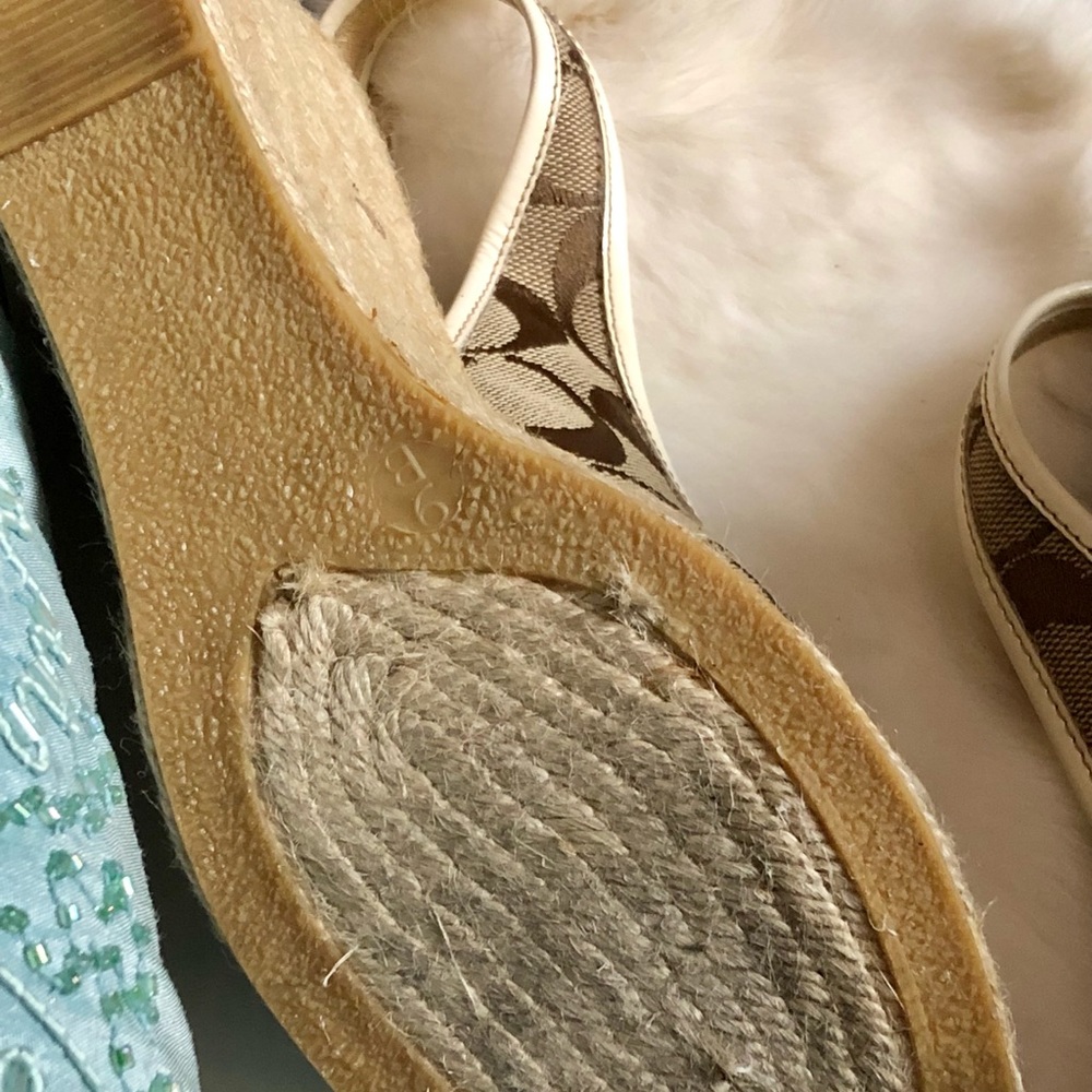 Coach Espadrille Slingback Peeptoe Sandals - Picture 12 of 13